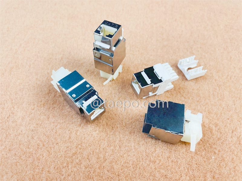 Prise Keystone, CAT6, STP, 8P8C, 180 degrés, style AP