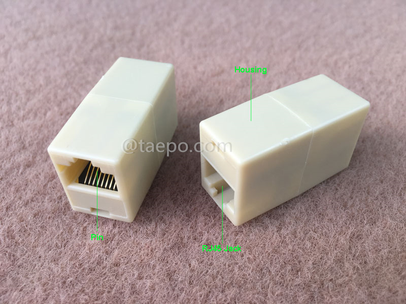 Images illustratives pour Coupleur en Ligne, CAT5E, RJ45-RJ45, UTP, 8P8C, 180 degrés