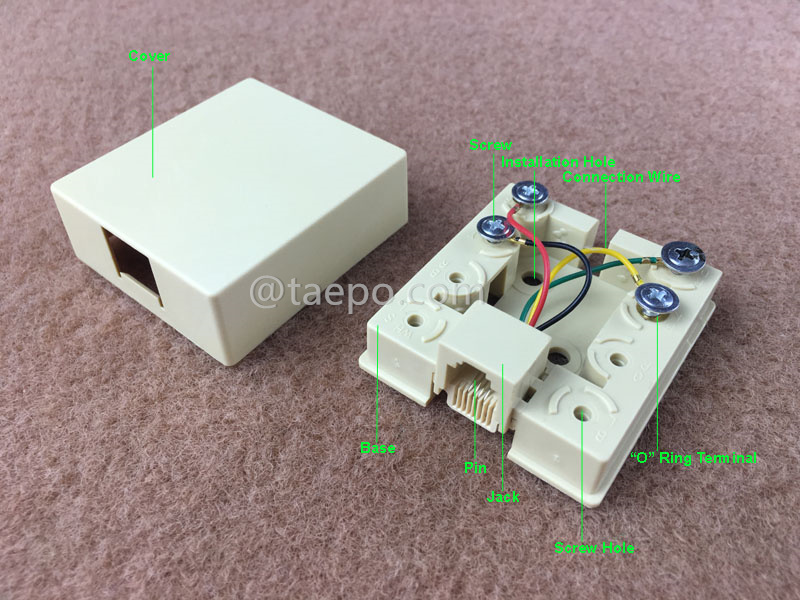 Images illustratives pour boîte de connexion 1-port, CAT3, 6P4C