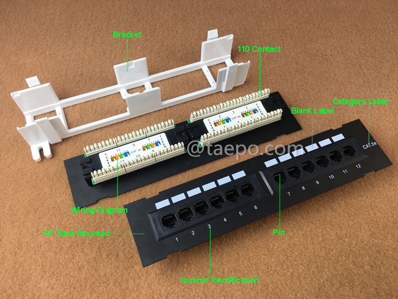 Images illustratives pour panneau de brassage 12 ports, CAT5E, RJ45, UTP, 10