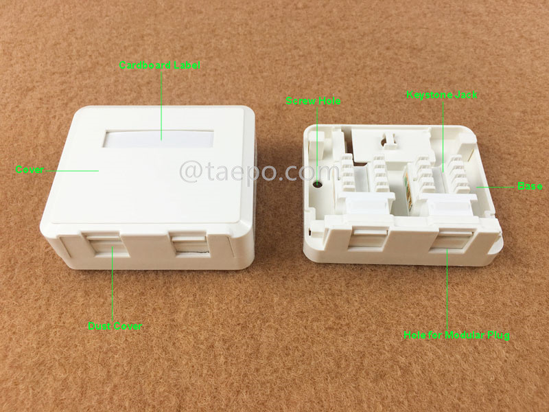Images illustratives pour boîte de surface 2 ports, CAT5E, RJ45, 8P8C, UTP