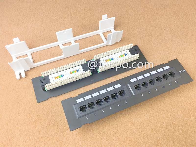 Panneau de brassage 12 ports, CAT5E, RJ45, UTP, 10