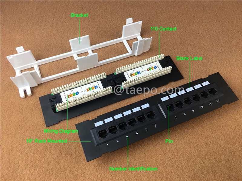 Images illustratives pour panneau de brassage 12 ports, CAT6, RJ45, UTP, 10