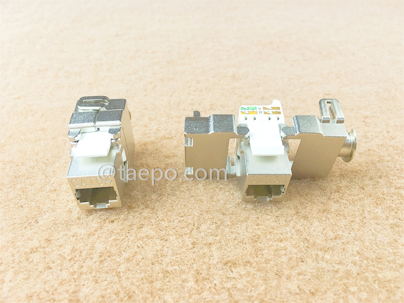 Prise Keystone, CAT6A, STP, 8P8C, 180 degrés, style AP