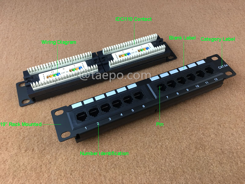 Images illustratives pour panneau de brassage 12 ports, CAT5E, RJ45, UTP, 10