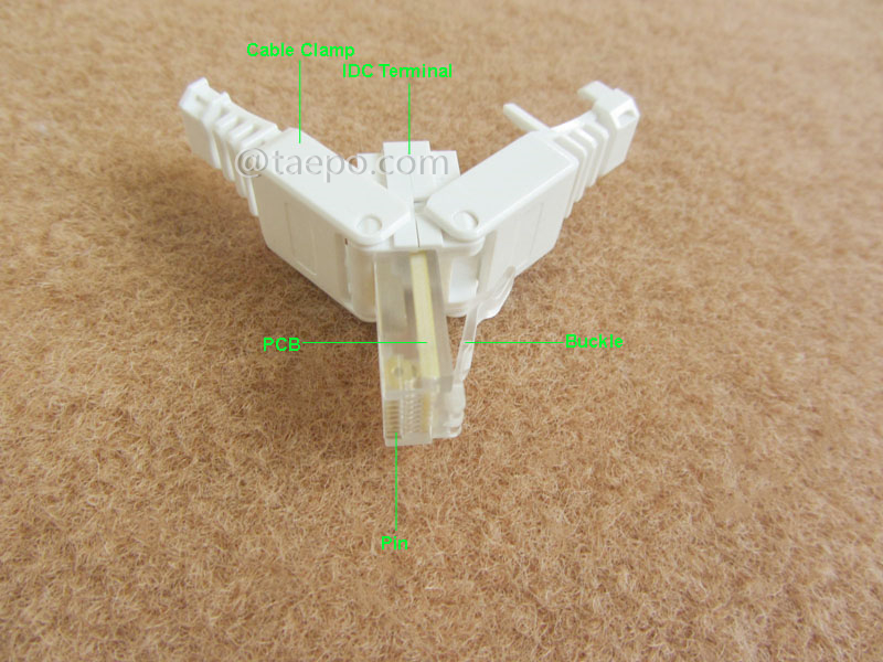 Images illustratives pour Prise modulaire, CAT5E, RJ45, 8P8C, UTP, sans outil