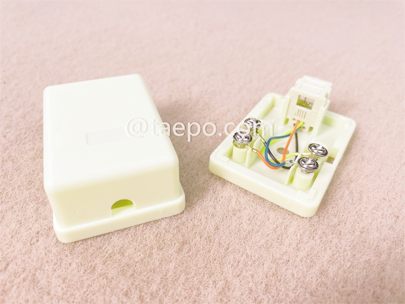 Boîte de connexion 1 port, CAT3, 6P4C, 57x42x24mm