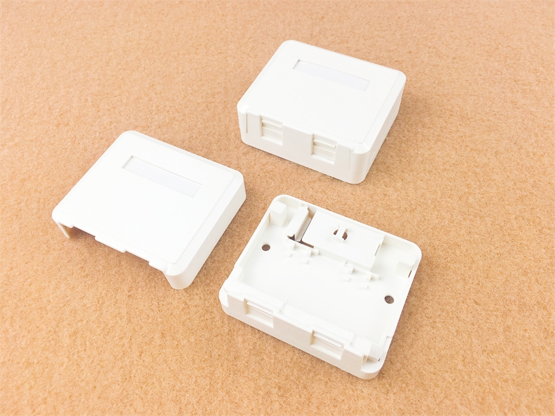 Boîte de surface 2 ports, CAT5E, RJ45, 8P8C, UTP, 70x60x27 mm, style AP, sans jack Keystone