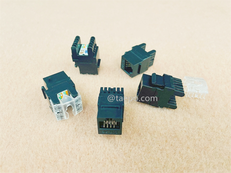 Prise Keystone, CAT5E, UTP, 8P8C, 180 degrés, style AP