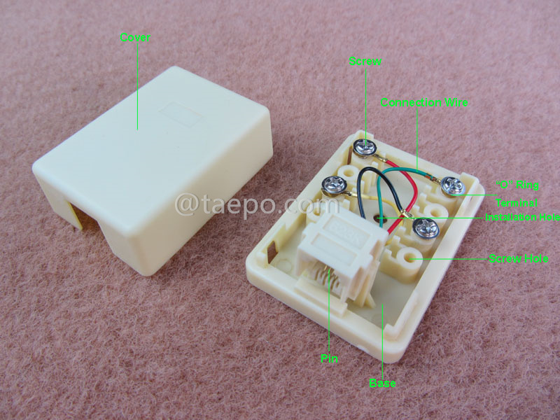 Images illustratives pour boîte de connexion 1-port, CAT3, 6P4C