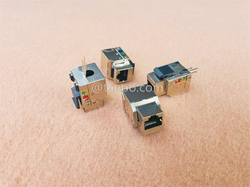 Prise Keystone, CAT6, STP, 8P8C, 90 degrés, style AP
