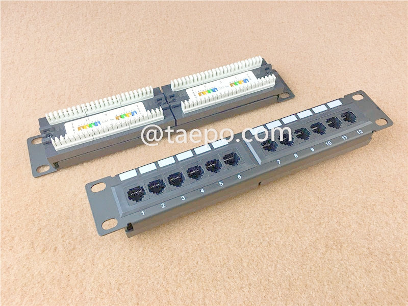 Panneau de brassage 12 ports, CAT6, RJ45, UTP, 10
