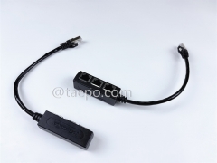 Raccord RJ45 3 entrées 1 sortie