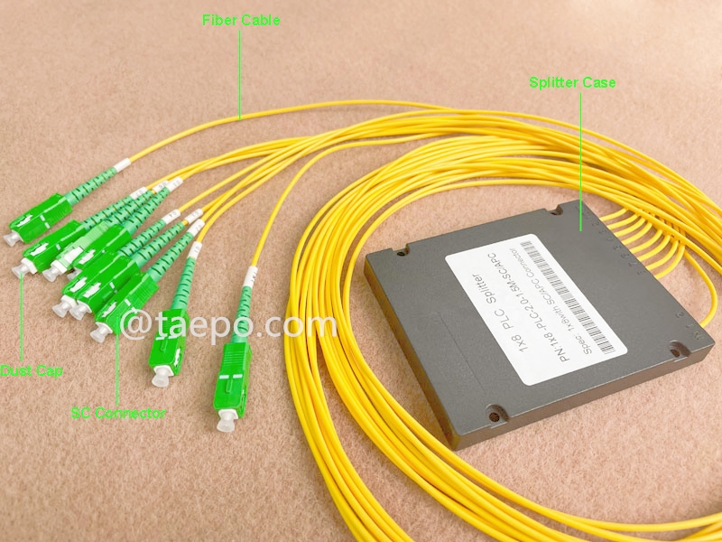 Images illustratives du répartiteur optique, PLC, boîtier en plastique, 1x8, avec connecteur SC/APC