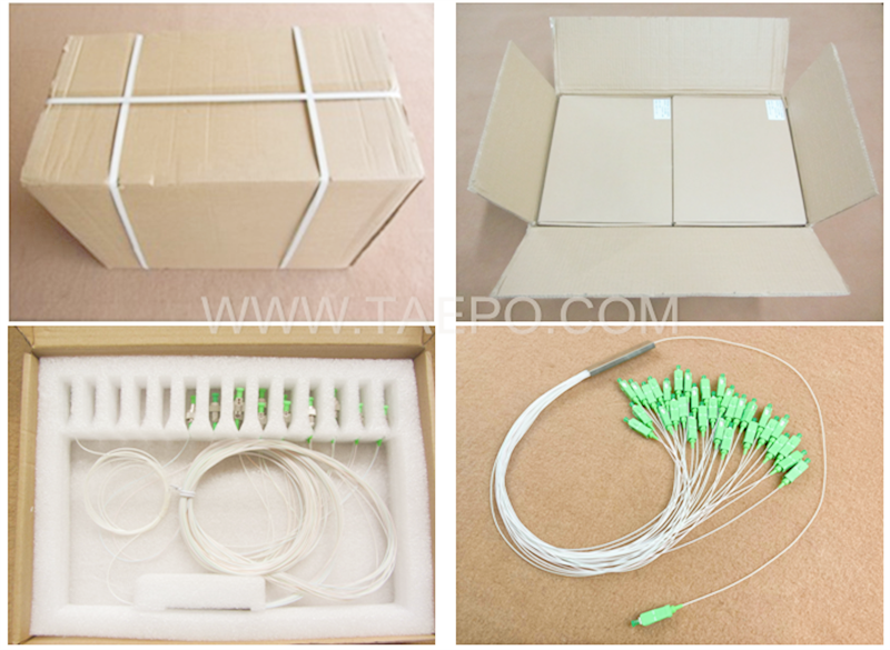 Images de l’emballage du séparateur optique, PLC, tube en acier, 1x32, avec connecteur SC/APC