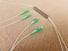 Séparateur optique, PLC, tube en acier, G657A, 2x2, tube lâche de 0,9 mm, 1 m, avec connecteur LC/APC