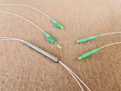 Séparateur optique, PLC, tube en acier, G657A, 2x2, tube lâche de 0,9 mm, 1 m, avec connecteur LC/APC
