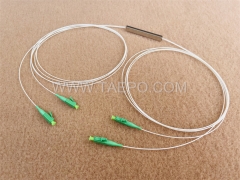 Séparateur optique, PLC, tube en acier, G657A, 2x2, tube lâche de 0,9 mm, 1 m, avec connecteur LC/APC