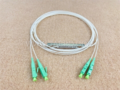 Séparateur optique, PLC, tube en acier, G657A, 2x2, tube lâche de 0,9 mm, 1 m, avec connecteur LC/APC