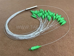 Séparateur optique, PLC, tube en acier, G657A, 1x32, tube lâche de 0,9 mm, 1 m, avec connecteur SC/APC