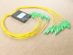 Répartiteur optique, PLC, boîtier en plastique, G657A, 1x32, tube lâche de 2 mm, 1 m, avec connecteur SC/APC