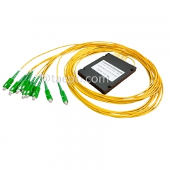 Répartiteur optique, PLC, boîtier en plastique, G657A, 1x8, tube lâche de 2 mm, 1 m, avec connecteur SC/APC