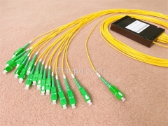 Répartiteur optique, PLC, boîtier en plastique, G657A, 1x16, tube lâche de 2 mm, 1 m, avec connecteur SC/APC