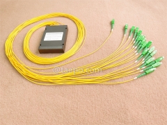 Répartiteur optique, PLC, boîtier en plastique, G657A, 1x16, tube lâche de 2 mm, 1 m, avec connecteur SC/APC
