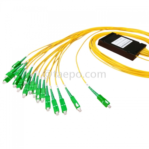 Répartiteur optique, PLC, boîtier en plastique, G657A, 1x16, tube lâche de 2 mm, 1 m, avec connecteur SC/APC