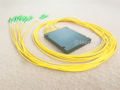 Répartiteur optique, PLC, boîtier en plastique, G657A, 2x8, tube lâche de 2 mm, 1 m, avec connecteur SC/APC