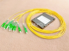 Répartiteur optique, PLC, boîtier en plastique, G657A, 1x8, tube lâche de 2 mm, 1 m, avec connecteur SC/APC
