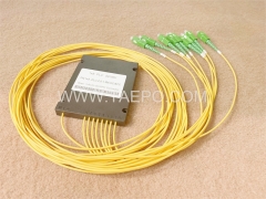 Répartiteur optique, PLC, boîtier en plastique, G657A, 1x8, tube lâche de 2 mm, 1 m, avec connecteur SC/APC
